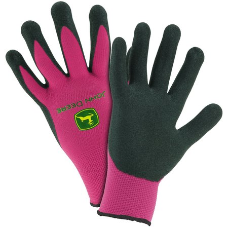 WEST CHESTER PROTECTIVE GEAR John Deere Women's Foam Palm Dipped Gloves Black/Pink L 1 pair JD00021-W
